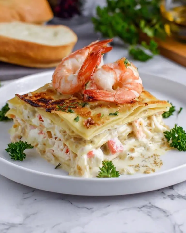 Shrimp and Crab Lasagna with Alfredo Sauce and Toasted Breadcrumbs Recipe