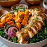 Maple Dijon Chicken & Roasted Sweet Potato Bowls Recipe