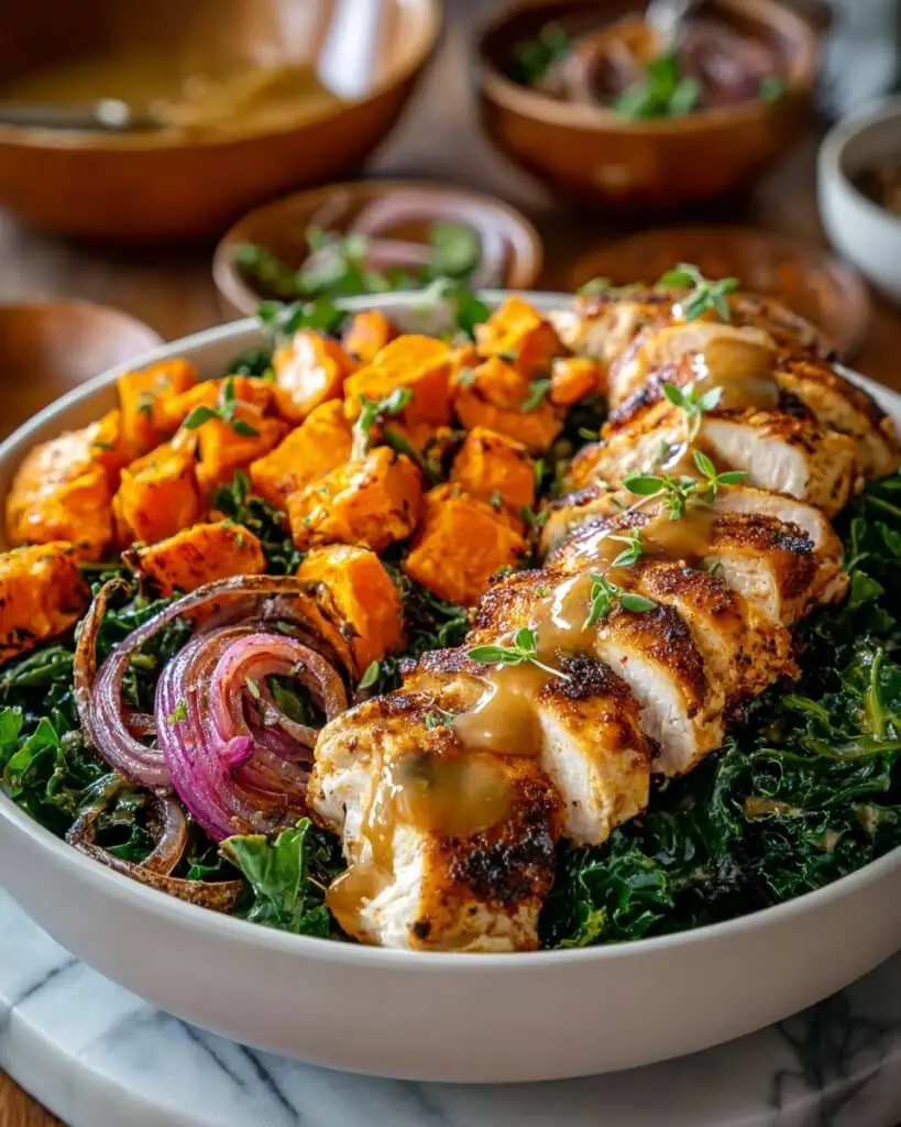 Maple Dijon Chicken & Roasted Sweet Potato Bowls Recipe