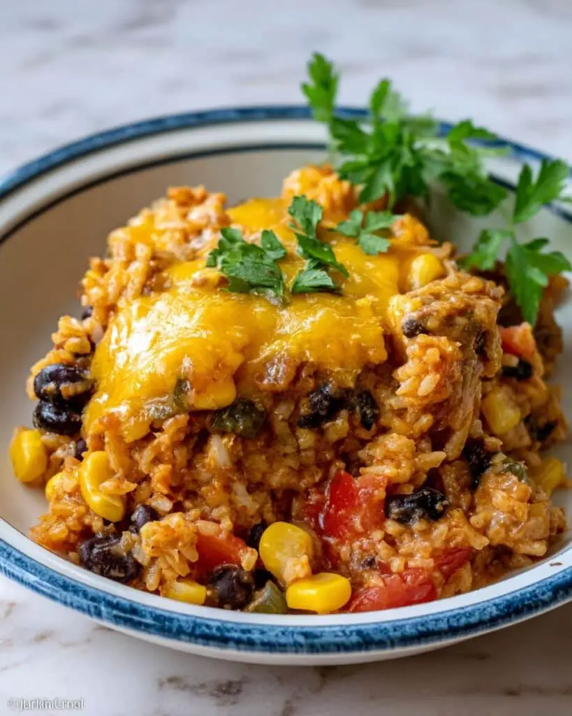 Beef Enchilada Casserole with Rice Recipe