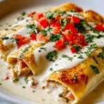 Chicken Enchiladas with Sour Cream White Sauce Recipe