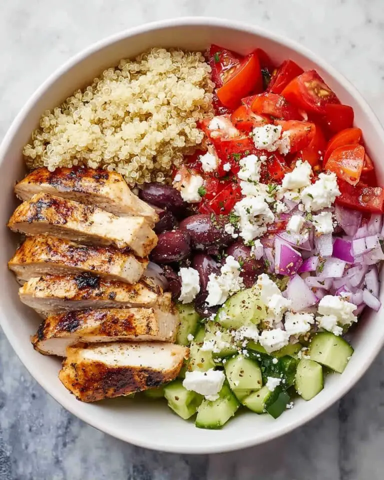 Greek Chicken Bowl with Quinoa, Feta, and Kalamata Olives Recipe