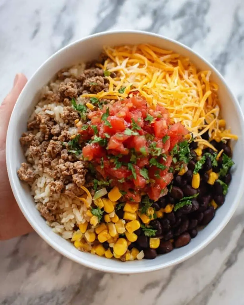 Quick & Hearty Ground Beef Burrito Bowl Recipe