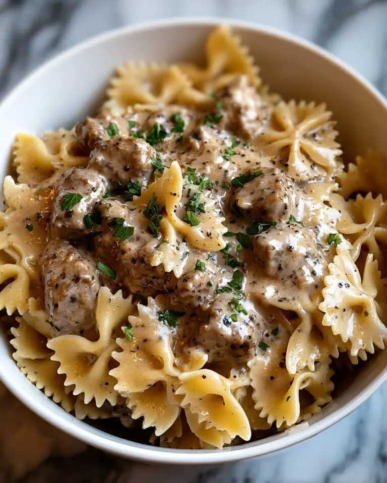 Creamy Beef and Bowtie Pasta Recipe
