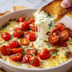 Caprese Dip with Roasted Cherry Tomatoes and Melty Cheese Recipe
