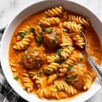 Meatball Soup with Pasta, Spinach, and Parmesan Recipe