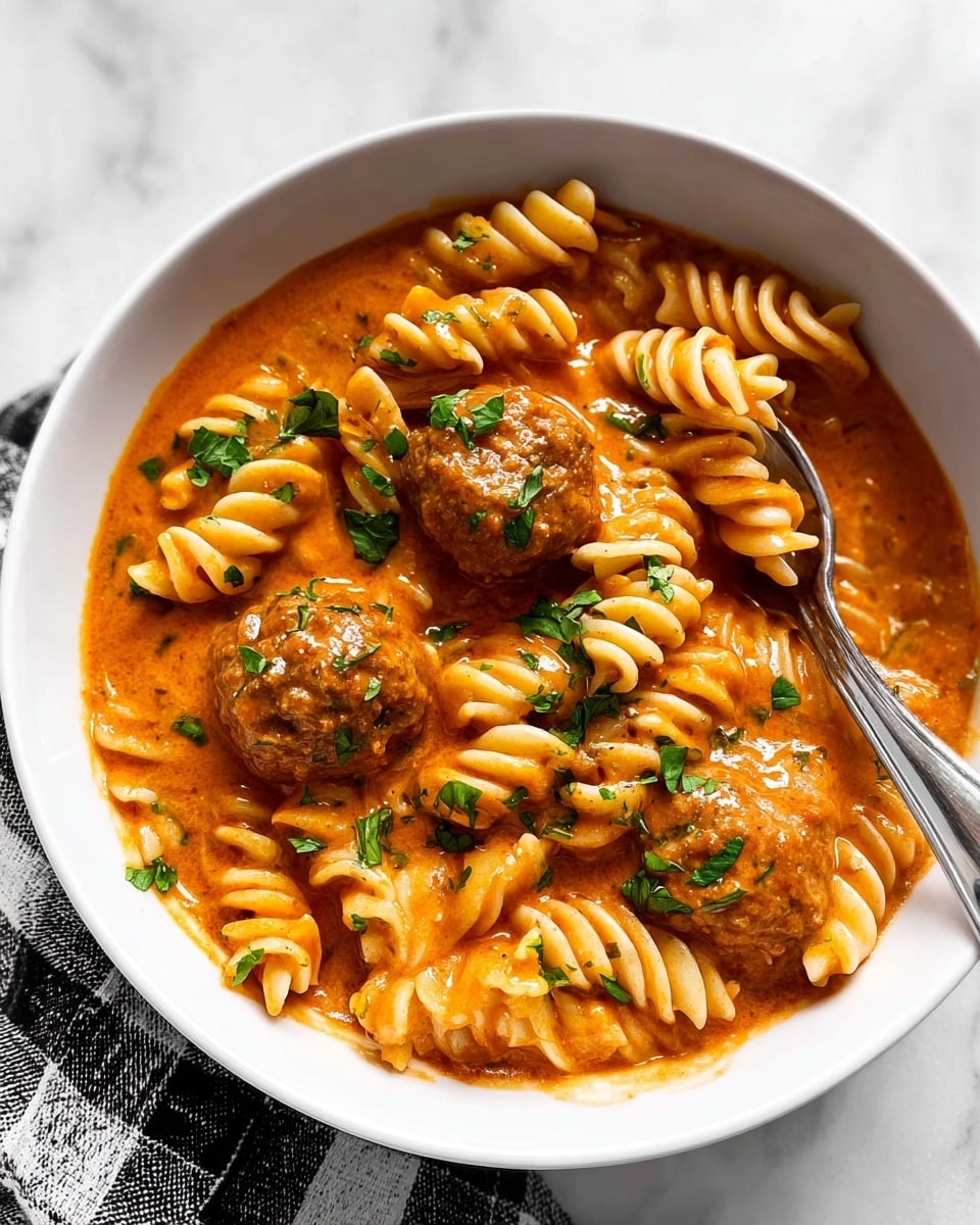 Meatball Soup with Pasta, Spinach, and Parmesan Recipe