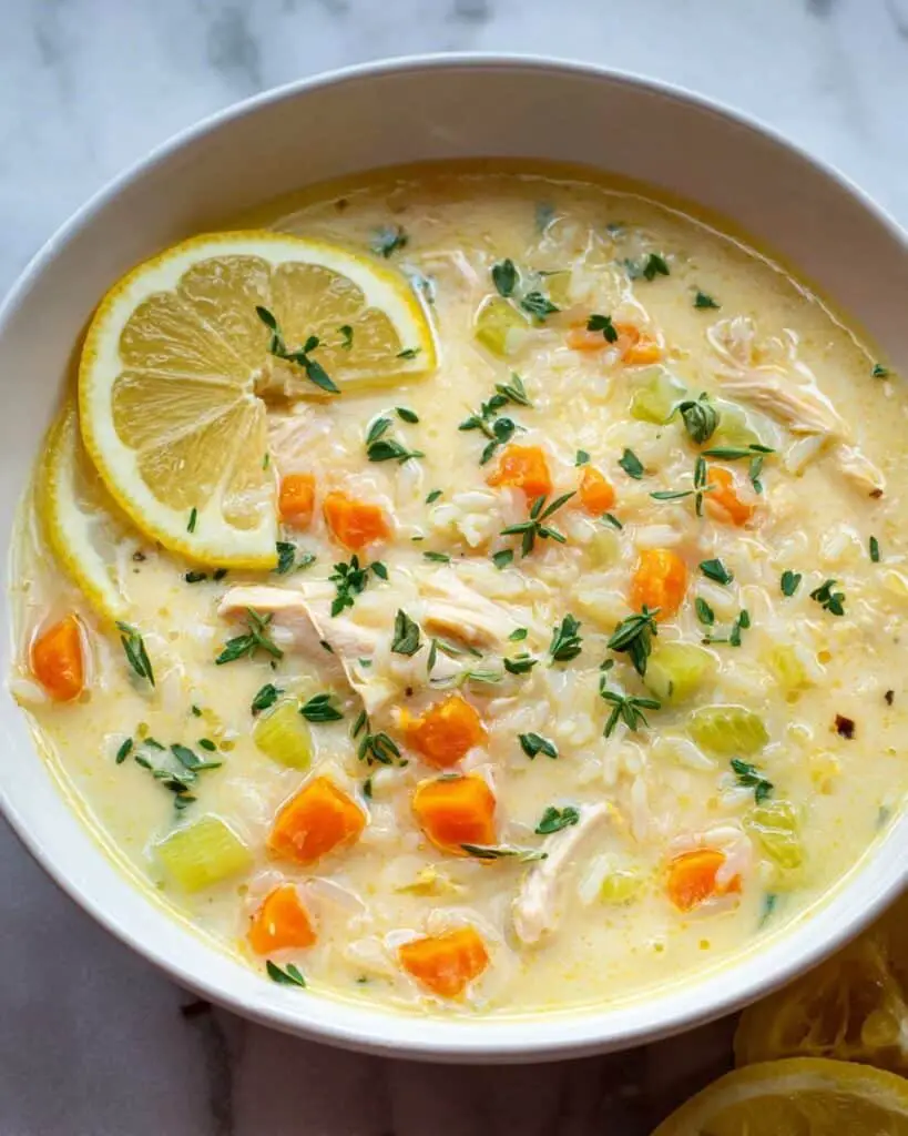 Lemon Ginger Turmeric Chicken and Rice Soup Recipe
