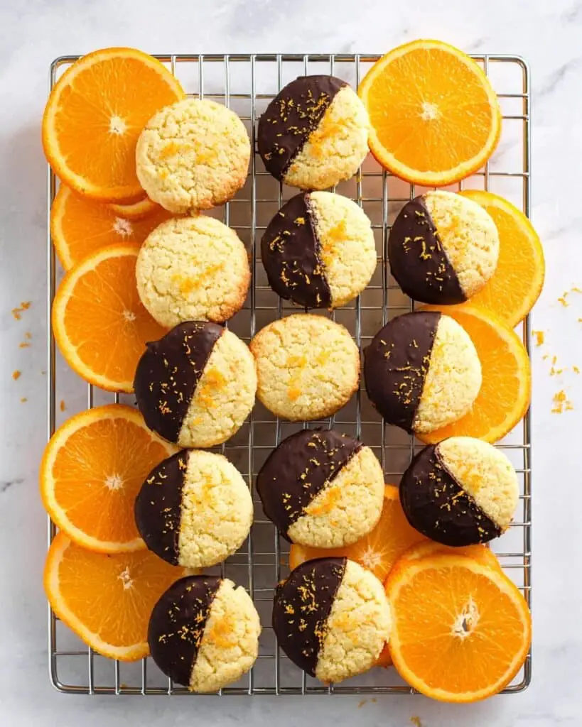 Chocolate Dipped Orange Shortbread Cookies Recipe
