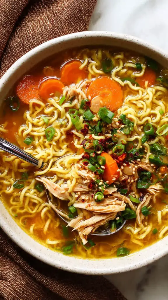 Aromatic Ginger Scallion Chicken Noodle Soup Recipe