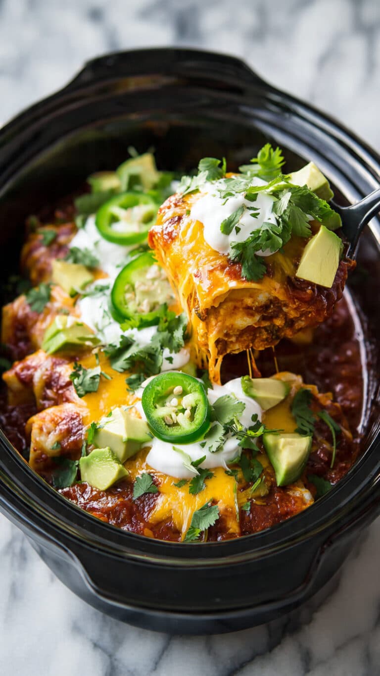 Slow Cooker Chicken Enchilada Casserole Recipe