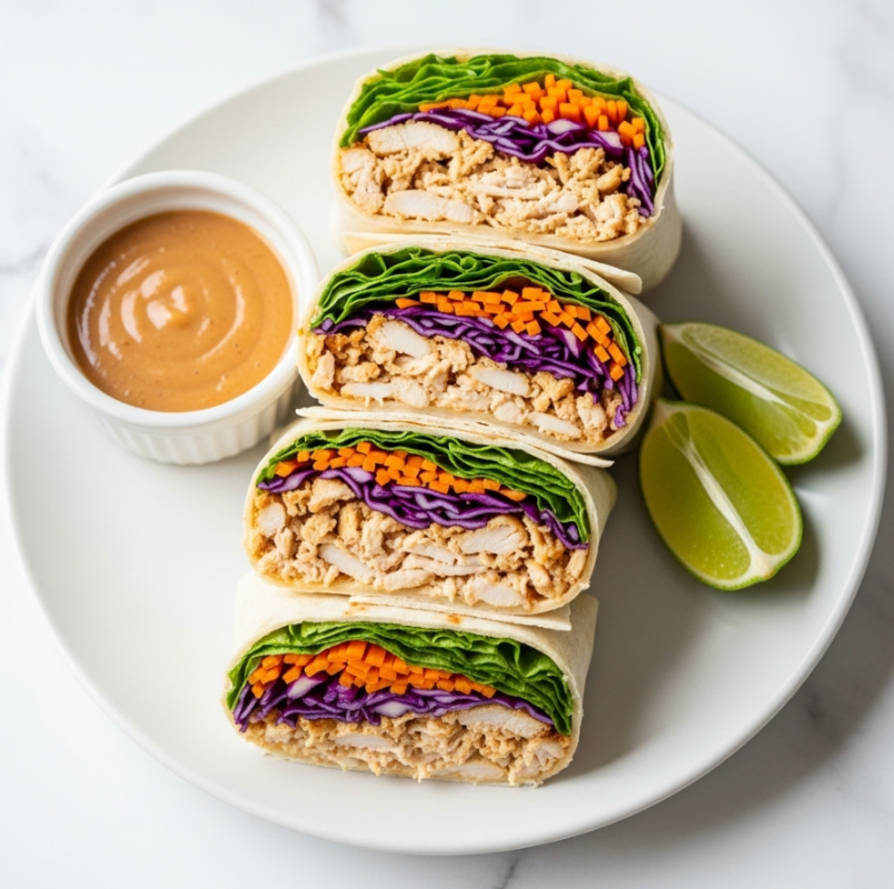 Thai Chicken Wrap with Crunchy Asian Slaw Recipe