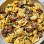Cracked Garlic Steak Tortellini in Creamhouse Sauce Recipe