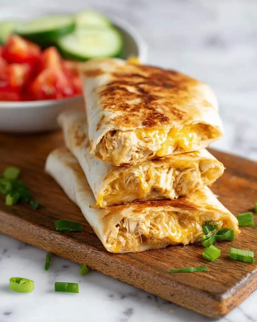 Cheesy Garlic Chicken Wraps Recipe