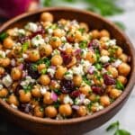 Feta and Cranberry Chickpea Salad with Lemon Vinaigrette Recipe