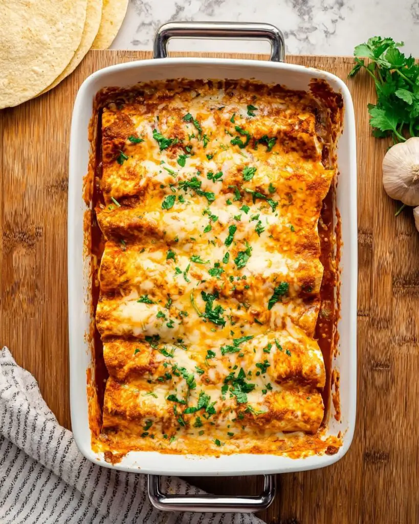 Easy Chicken Enchiladas with Melted Monterey Jack Cheese Recipe