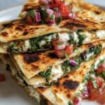 Spinach, Feta, and Mozzarella Quesadillas Recipe