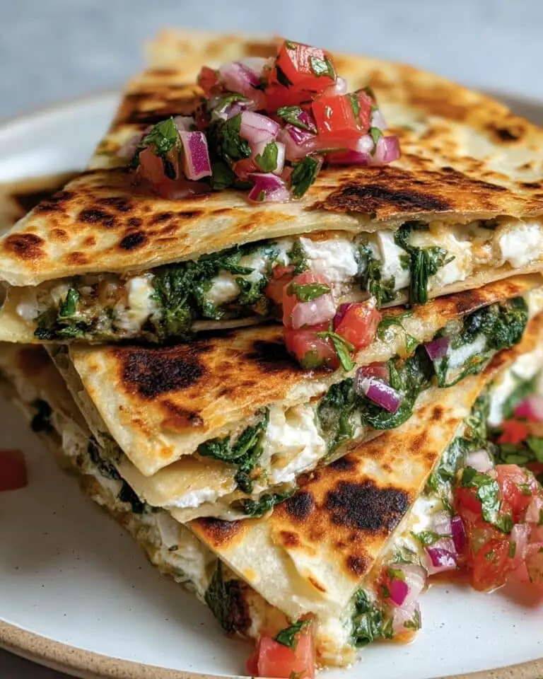 Spinach, Feta, and Mozzarella Quesadillas Recipe