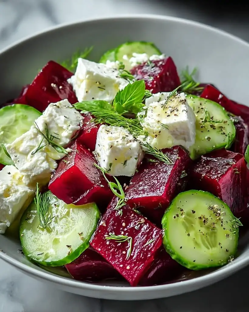 Vibrant Beet Salad with Feta and Cucumbers Recipe