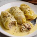 Greek Stuffed Cabbage Rolls with Lemon Avgolemono Sauce Recipe
