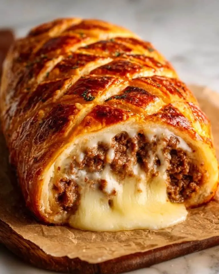 Cheesy Ground Beef Stuffed Bread Recipe