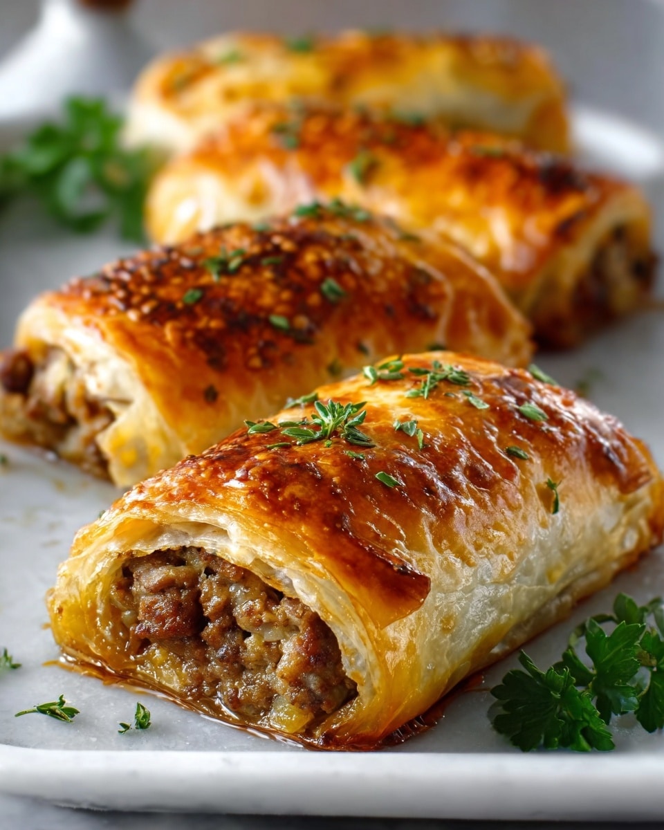 Caramelised Onion and Beef Sausage Rolls Recipe