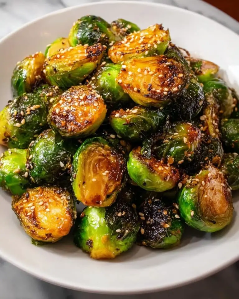 Honey Garlic Roasted Brussels Sprouts Recipe