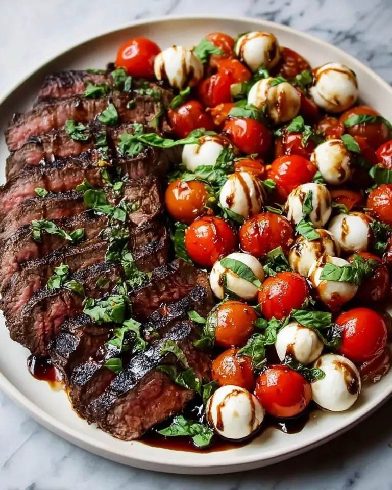 Grilled Flank Steak Caprese with Balsamic Dressing Recipe
