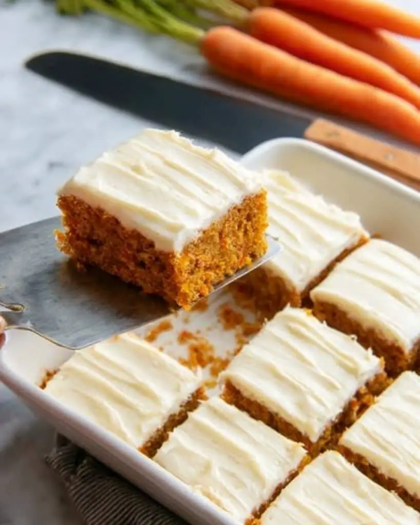 Moist Carrot Sheet Cake with Cream Cheese Frosting Recipe