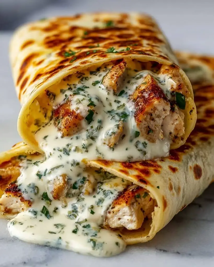 Low Carb Cheesy Garlic Chicken Wraps Recipe