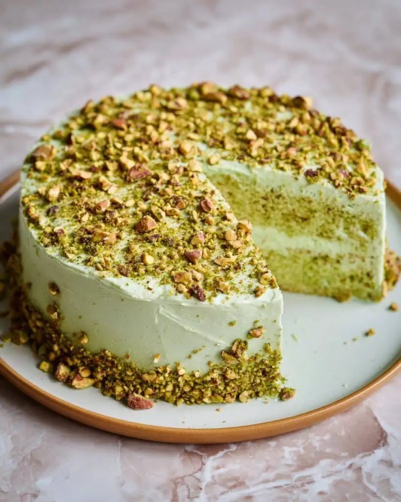 Vegan Pistachio Cake with Dairy-Free Pistachio Buttercream Frosting Recipe