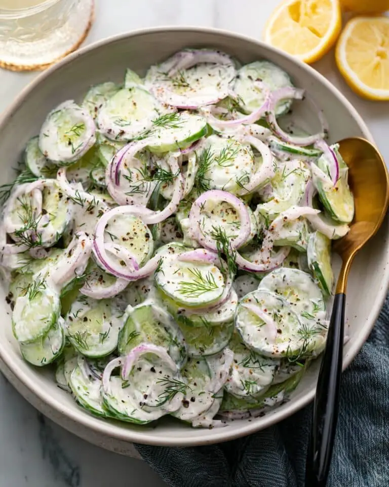Creamy Cucumber Salad with Greek Yogurt Dressing Recipe
