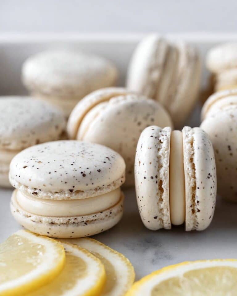 Lemon Poppy Seed Macarons with Lemon Curd Filling Recipe