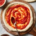 Homemade Pizza Dough with Classic Toppings Recipe