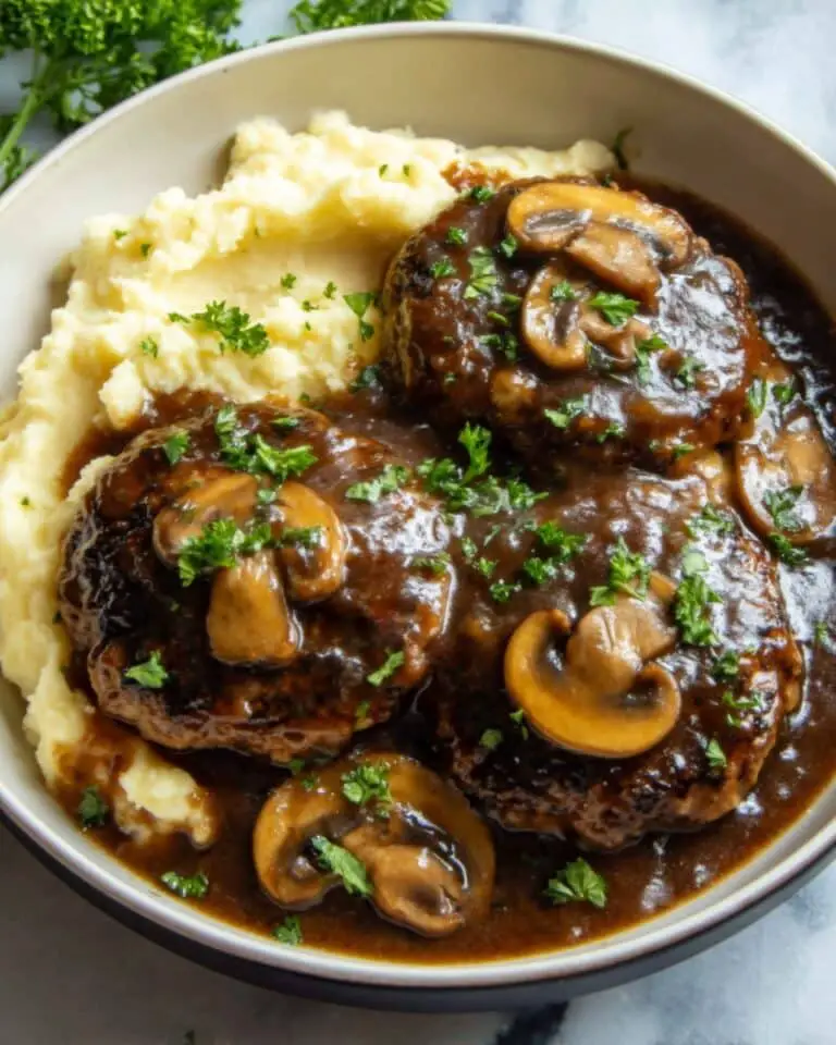 Salisbury Steak with Onion and Beef Gravy Recipe