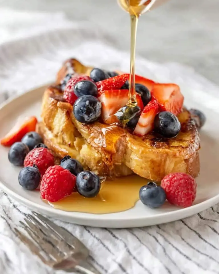 Croissant French Toast Casserole with Blueberries Recipe