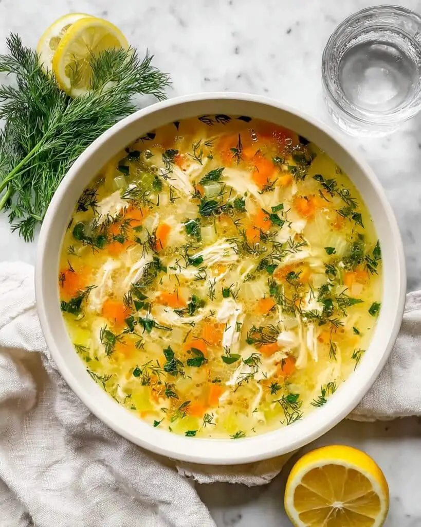 Creamy Greek Lemon Chicken Soup Recipe