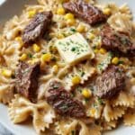 Creamy Parmesan Steak & Sweet Corn Bowtie Recipe