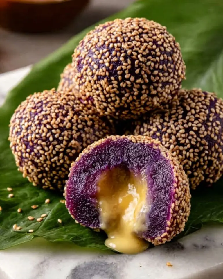 Homemade Ube Cheese Buchi (Sesame Balls) Recipe