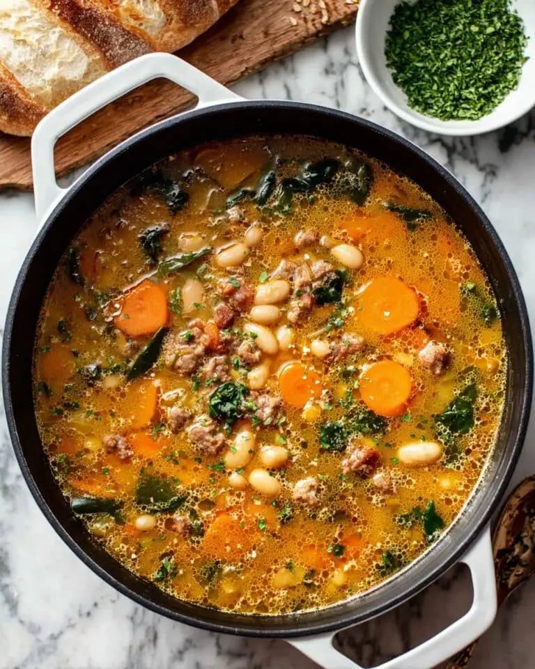 Tuscan White Bean Soup with Italian Sausage and Spinach Recipe