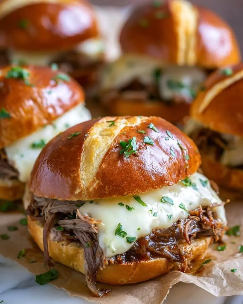 Easy Crockpot French Dip Sandwiches Recipe