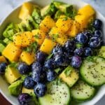 Mango Cucumber Salad with Blueberries and Avocado Recipe