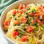 Lemon Capellini Salad with Capers and Tomatoes Recipe