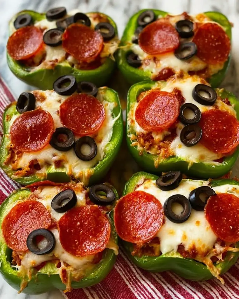Creamy Pizza Stuffed Bell Peppers Recipe