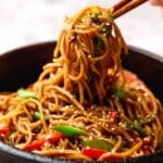 Easy Chicken Lo Mein Noodles with Savory Sesame Sauce Recipe
