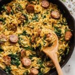 Easy Creamy Chicken Sausage Orzo Skillet Recipe