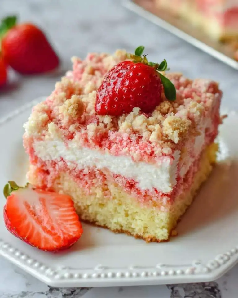 Strawberry Crunch Poke Cake Recipe