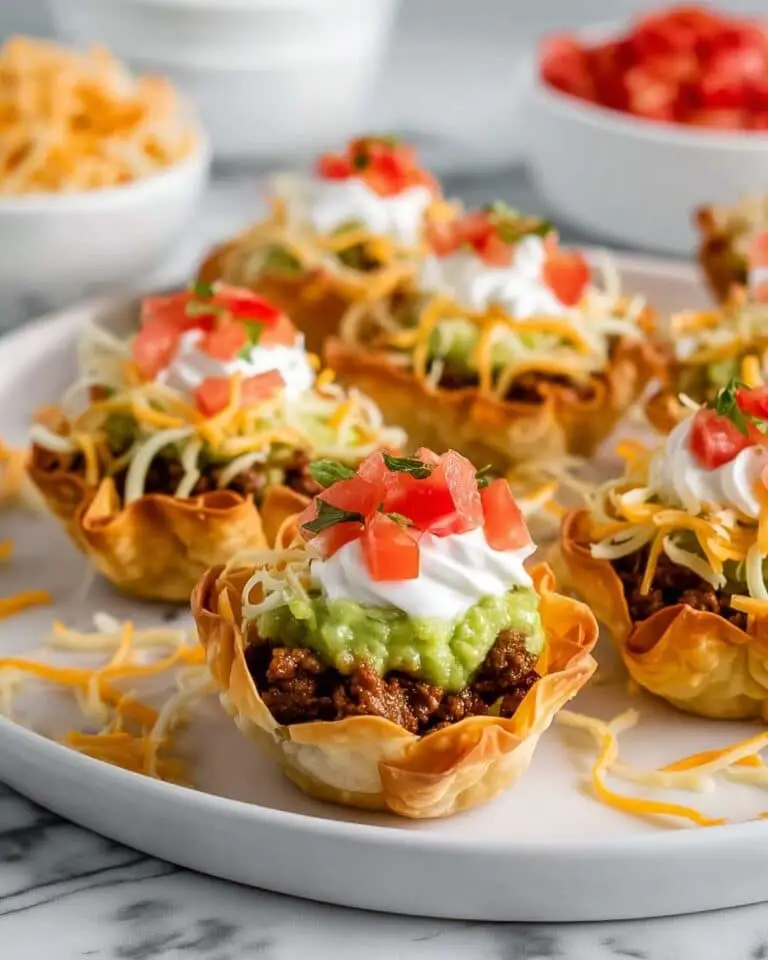 Taco Bites with Wonton Shells Recipe