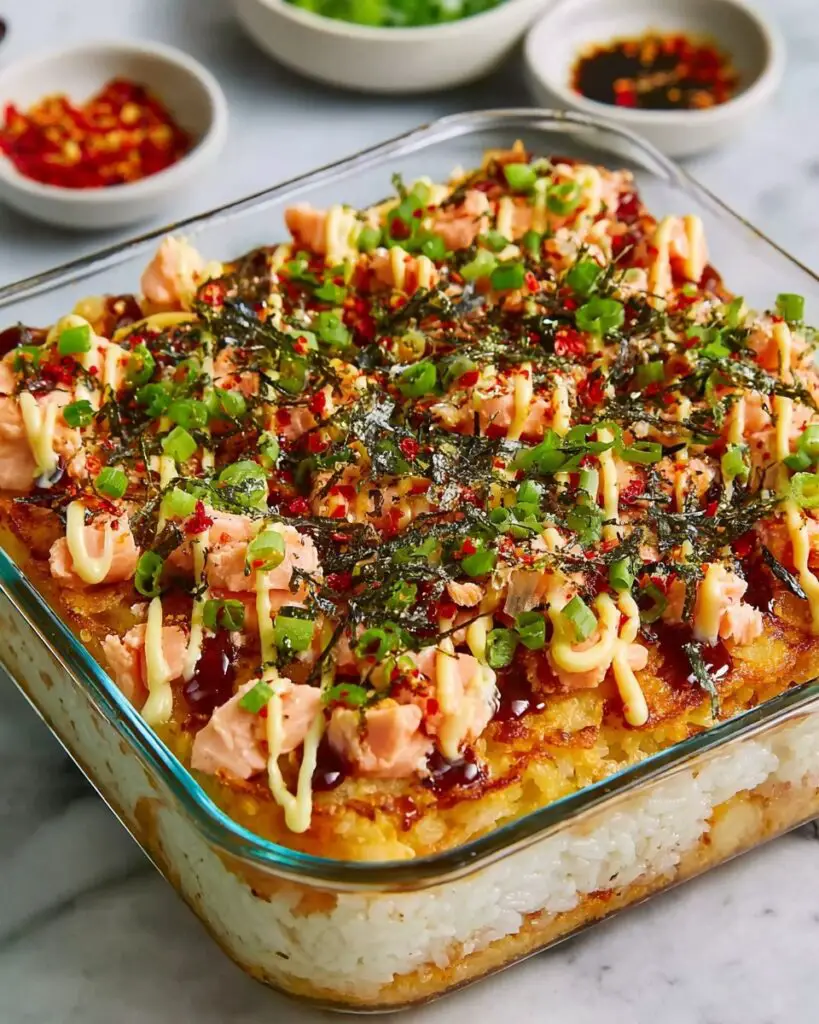 Easy Spicy Salmon Sushi Bake Recipe