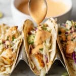 Fish Tacos with Spicy Lime Mayo and Fresh Toppings Recipe